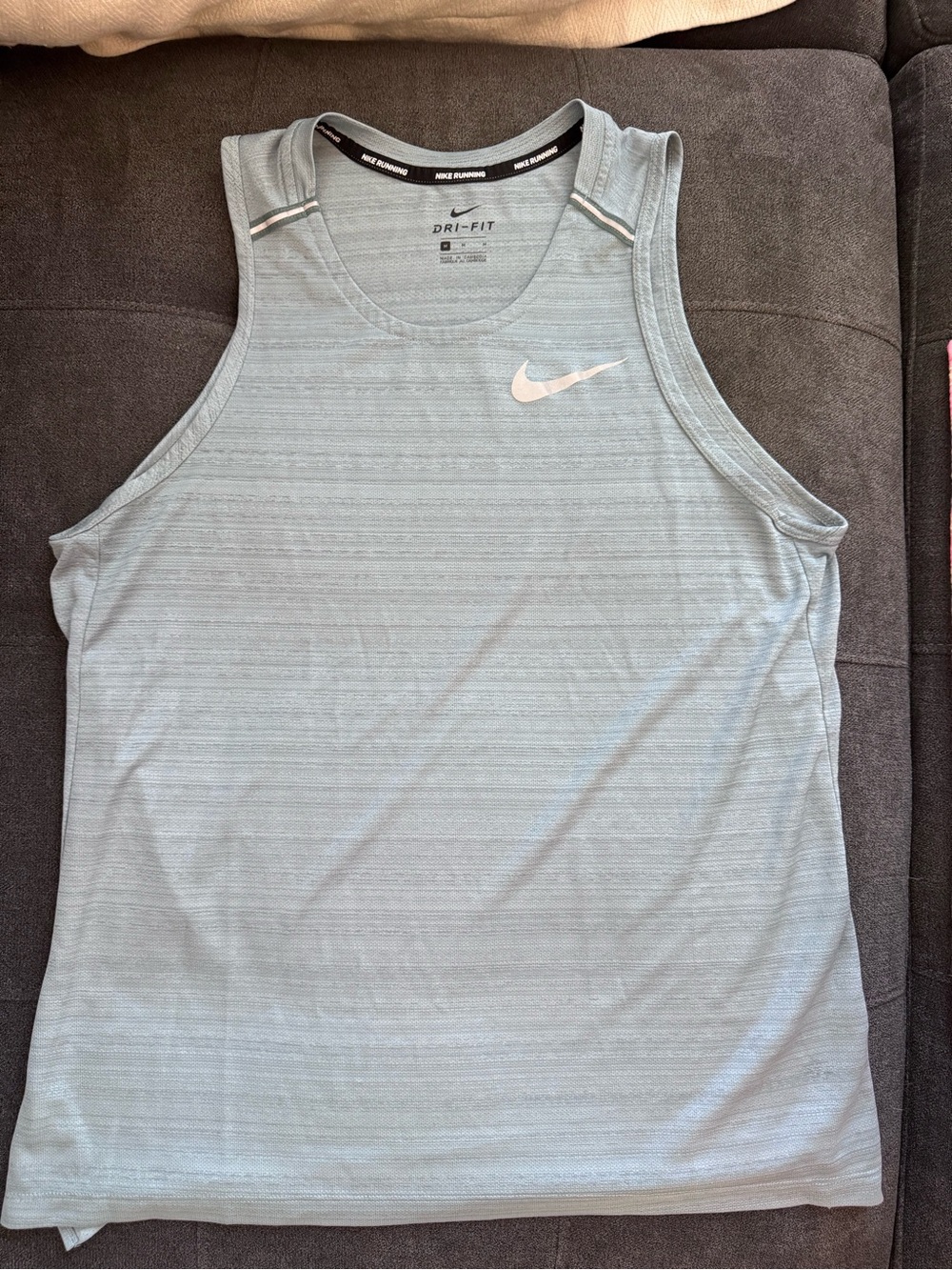 Nike Light Blue Athletic Dri-FIT Tank with White Swoosh